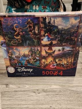 NIB 2020 Ceaco Disney Thomas Kincade 4 Jigsaw Puzzles 500pc Ea. 18" X 14"